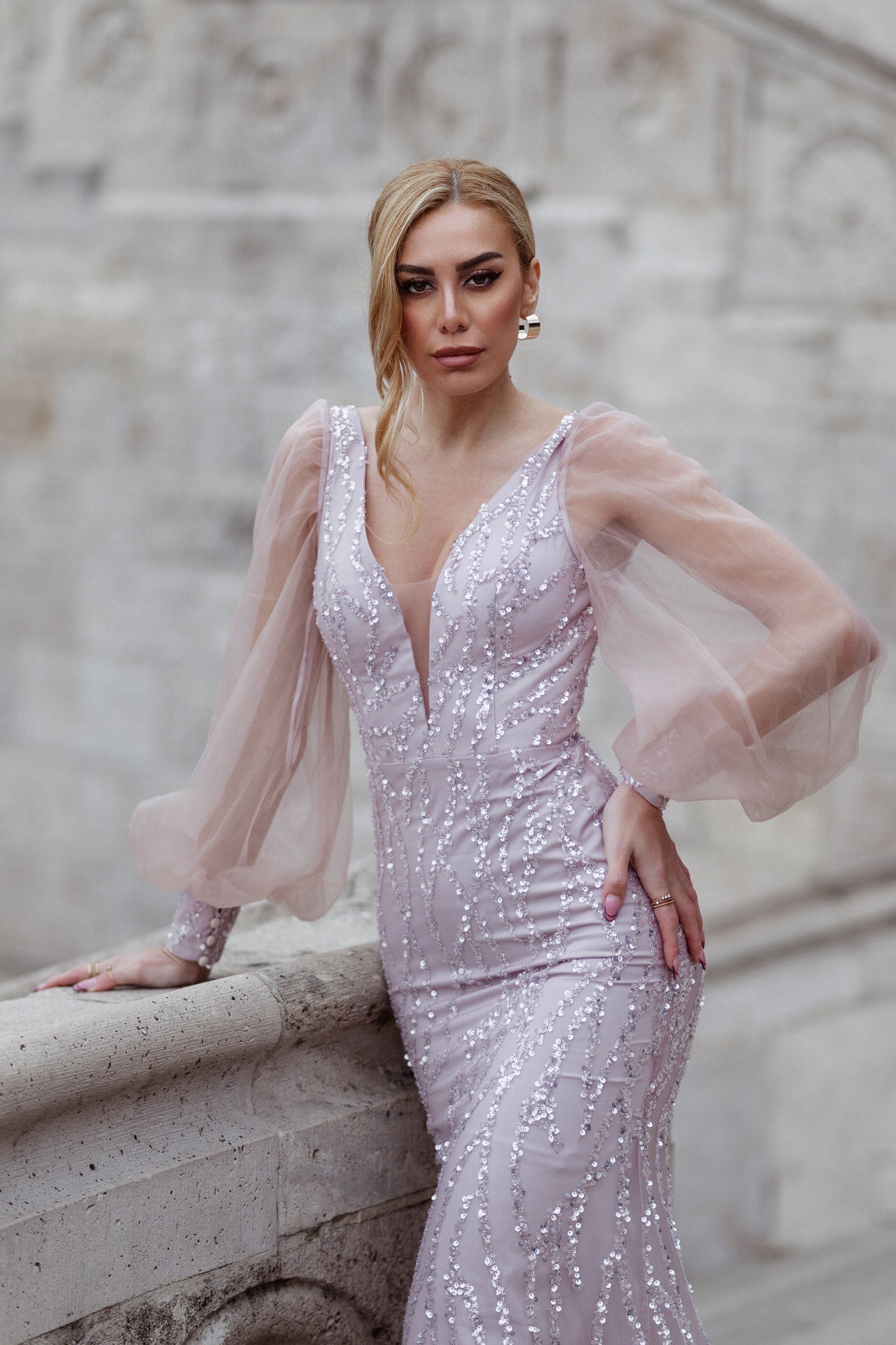 Tina Holly TK209 Wedding Prom Mermaid Beaded Evening Lace Dress