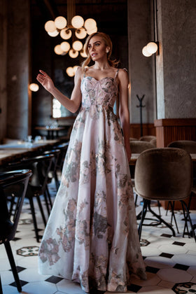 Tina Holly TK210 Prom A-Line Spaghetti Strap Corset Back Organza Dress