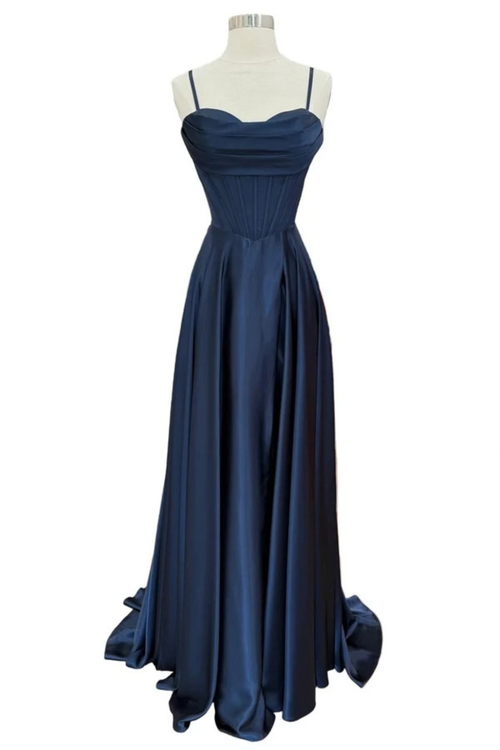 Sleeveless Satin Corset Sweetheart A-Line Prom Evening Gown with Lace-Up Back by Trevi TL3049L