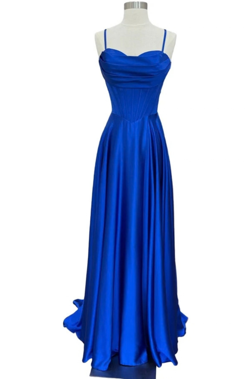 Sleeveless Satin Corset Sweetheart A-Line Prom Evening Gown with Lace-Up Back by Trevi TL3049L
