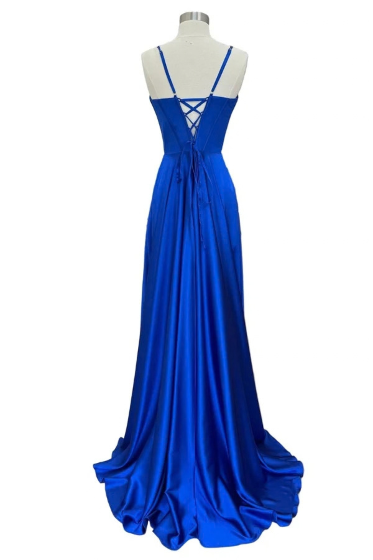 Sleeveless Satin Corset Sweetheart A-Line Prom Evening Gown with Lace-Up Back by Trevi TL3049L