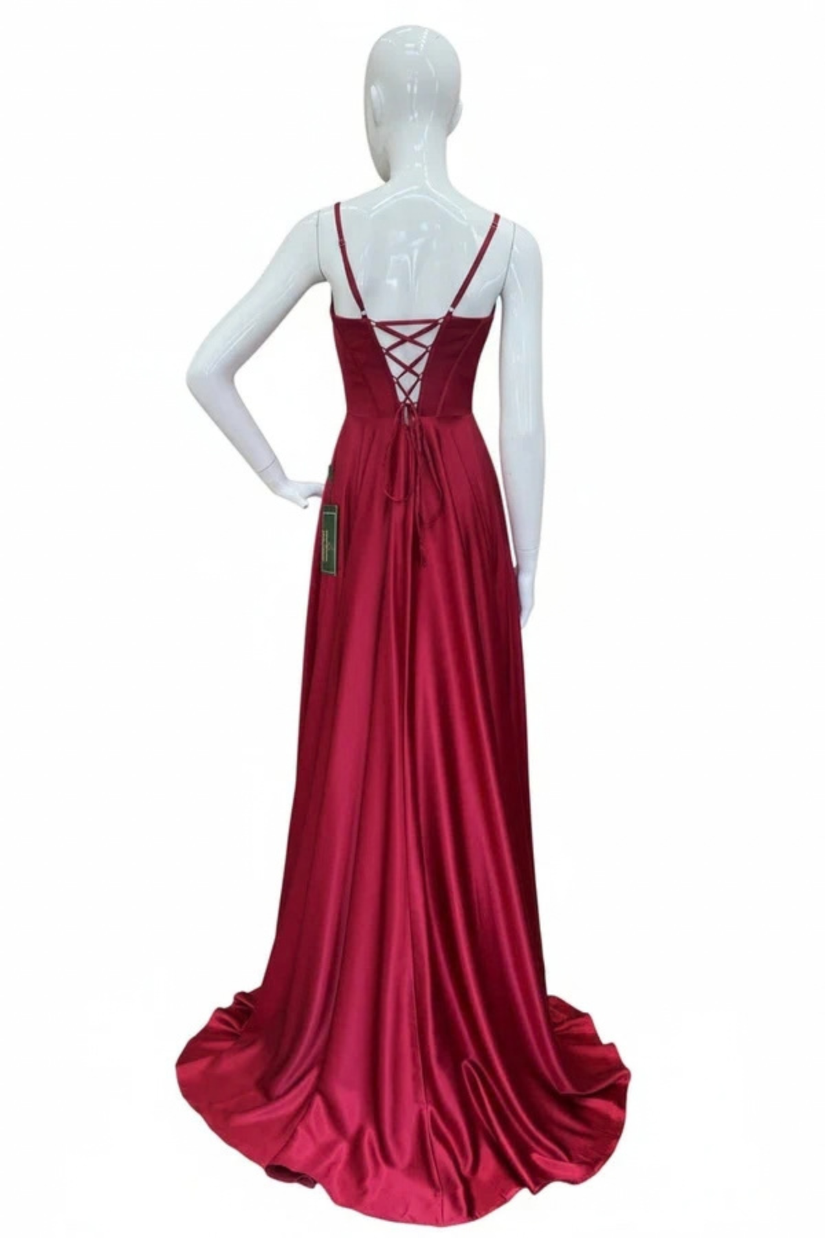 Sleeveless Satin Corset Sweetheart A-Line Prom Evening Gown with Lace-Up Back by Trevi TL3049L