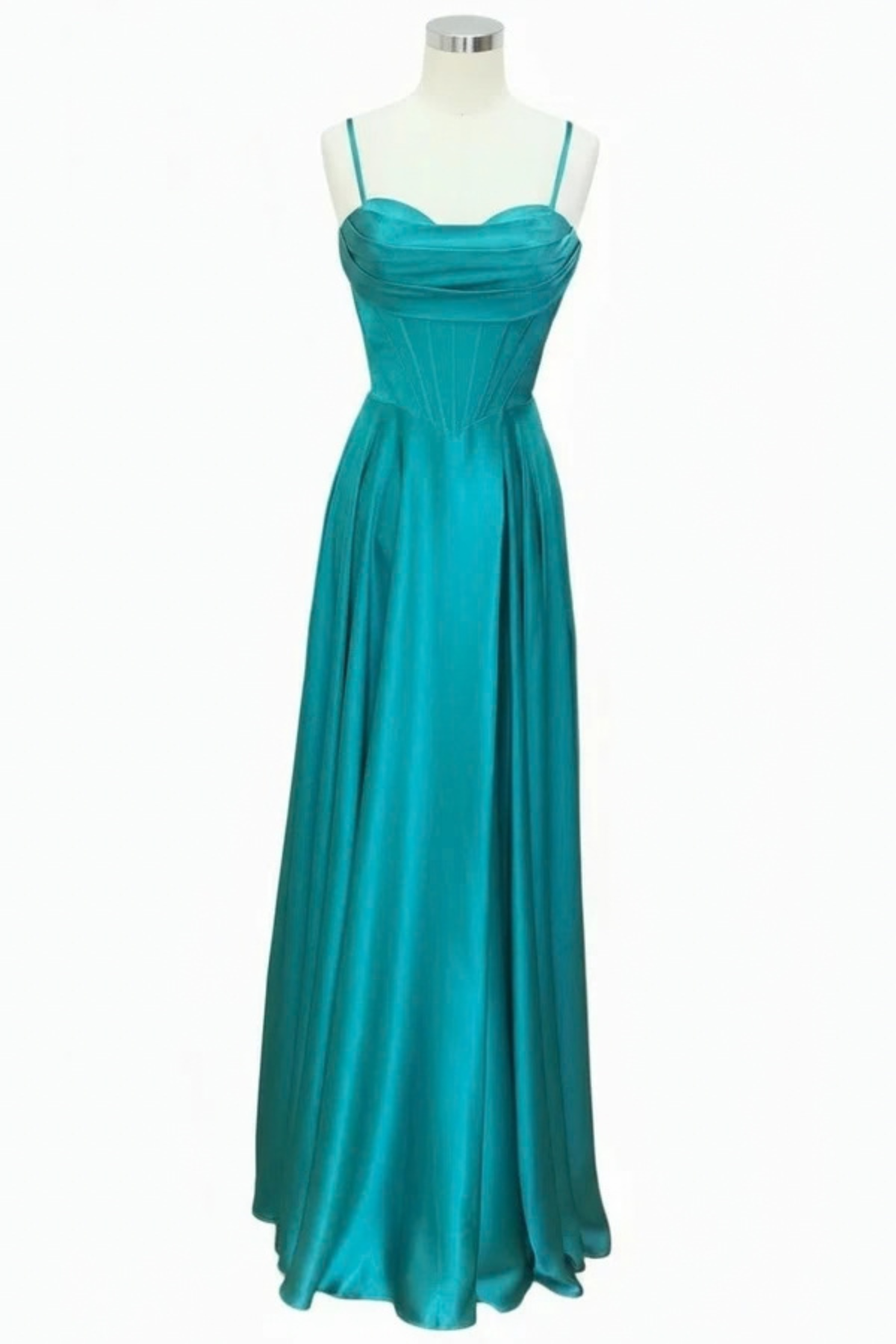 Sleeveless Satin Corset Sweetheart A-Line Prom Evening Gown with Lace-Up Back by Trevi TL3049L