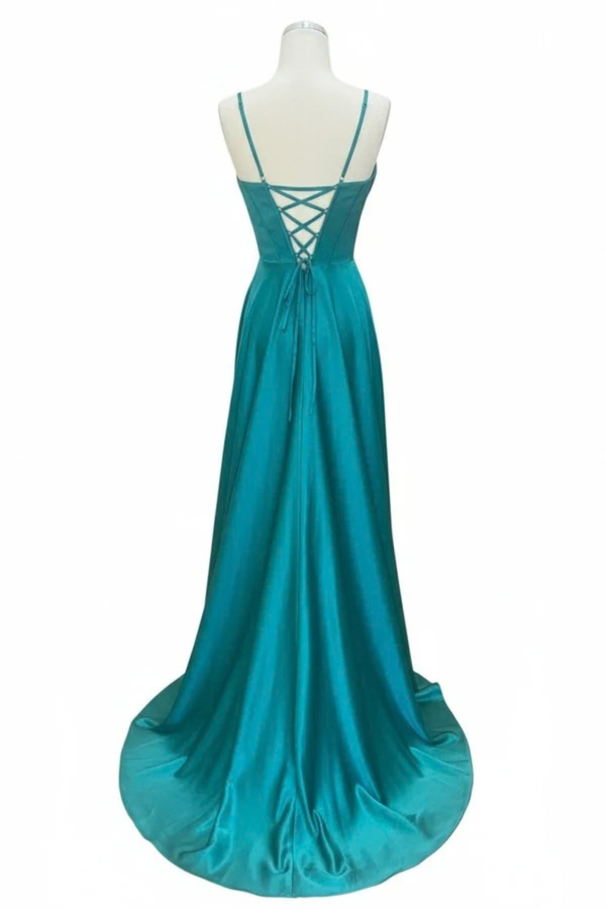 Sleeveless Satin Corset Sweetheart A-Line Prom Evening Gown with Lace-Up Back by Trevi TL3049L
