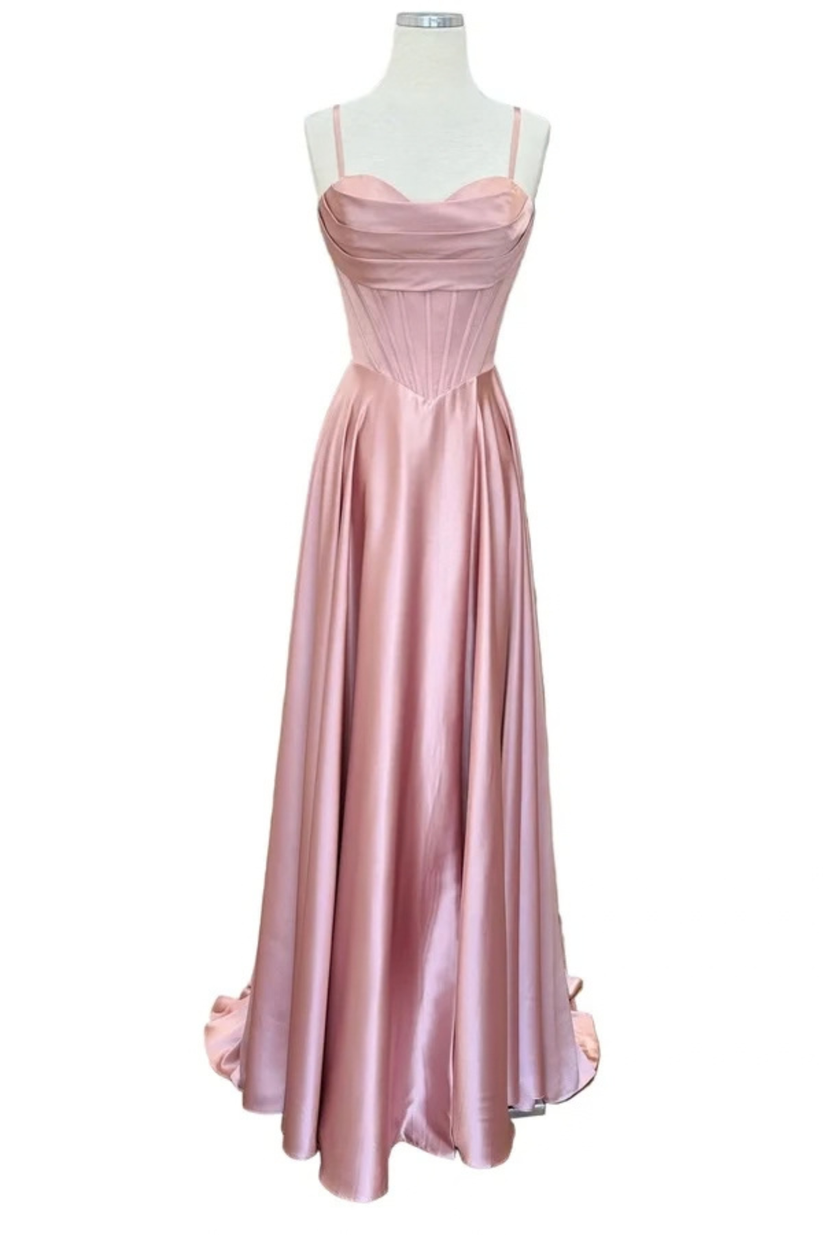Sleeveless Satin Corset Sweetheart A-Line Prom Evening Gown with Lace-Up Back by Trevi TL3049L