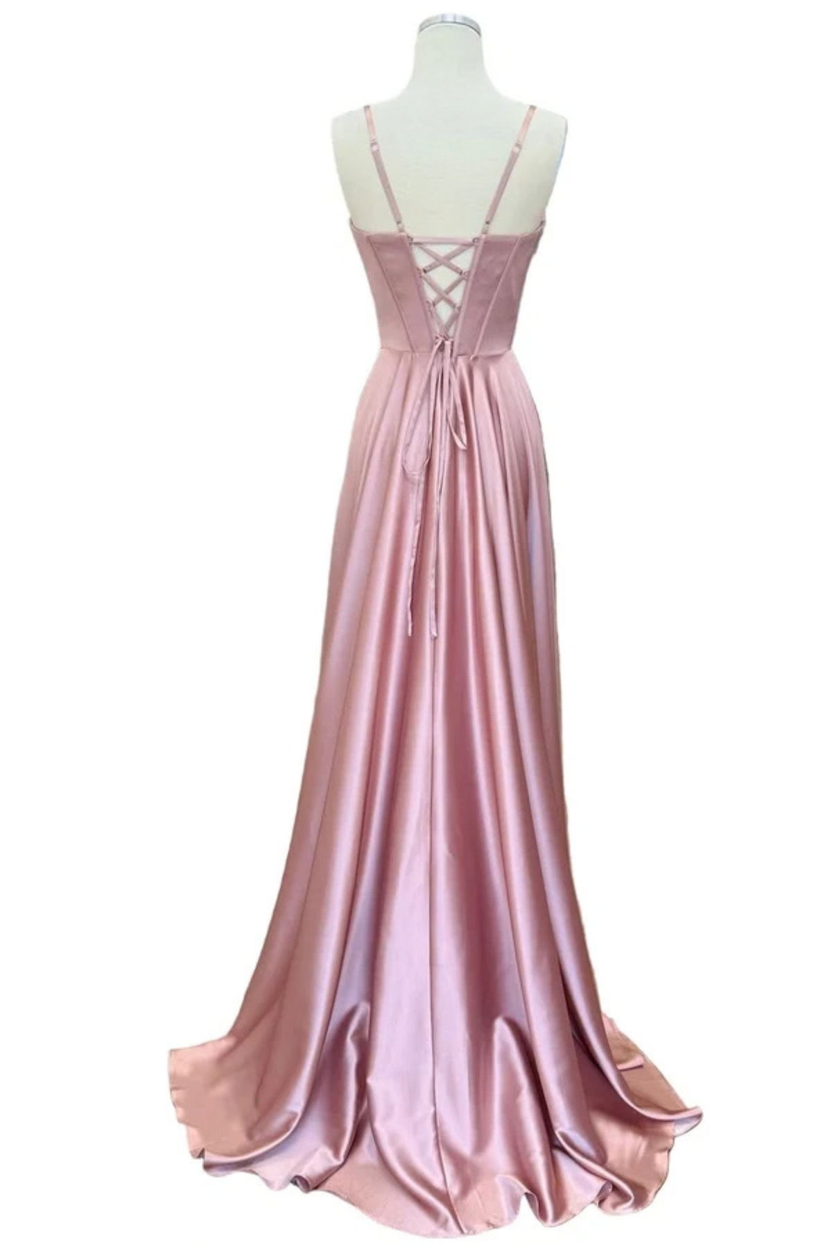 Sleeveless Satin Corset Sweetheart A-Line Prom Evening Gown with Lace-Up Back by Trevi TL3049L