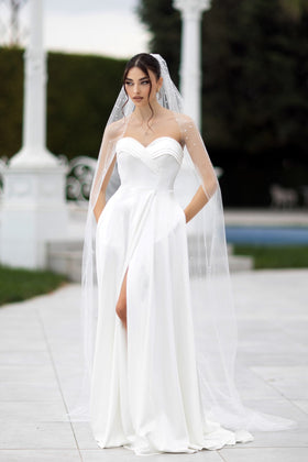 Tina Holly TW105 Wedding Ball A-Line Strapless Sweetheart Satin Dress