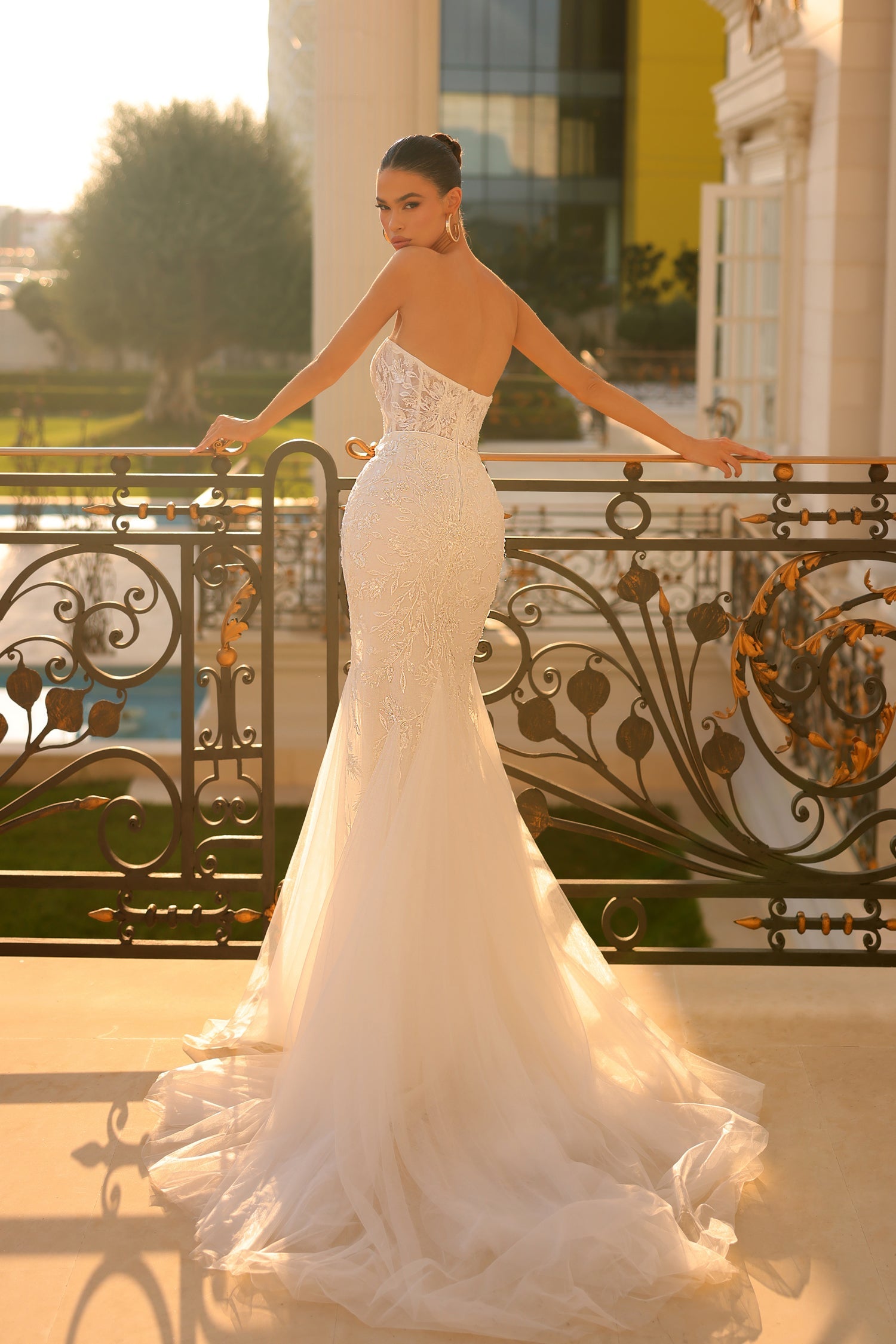 Tina Holly TW122 Wedding Strapless Sweetheart Beaded Lace Mesh Dress