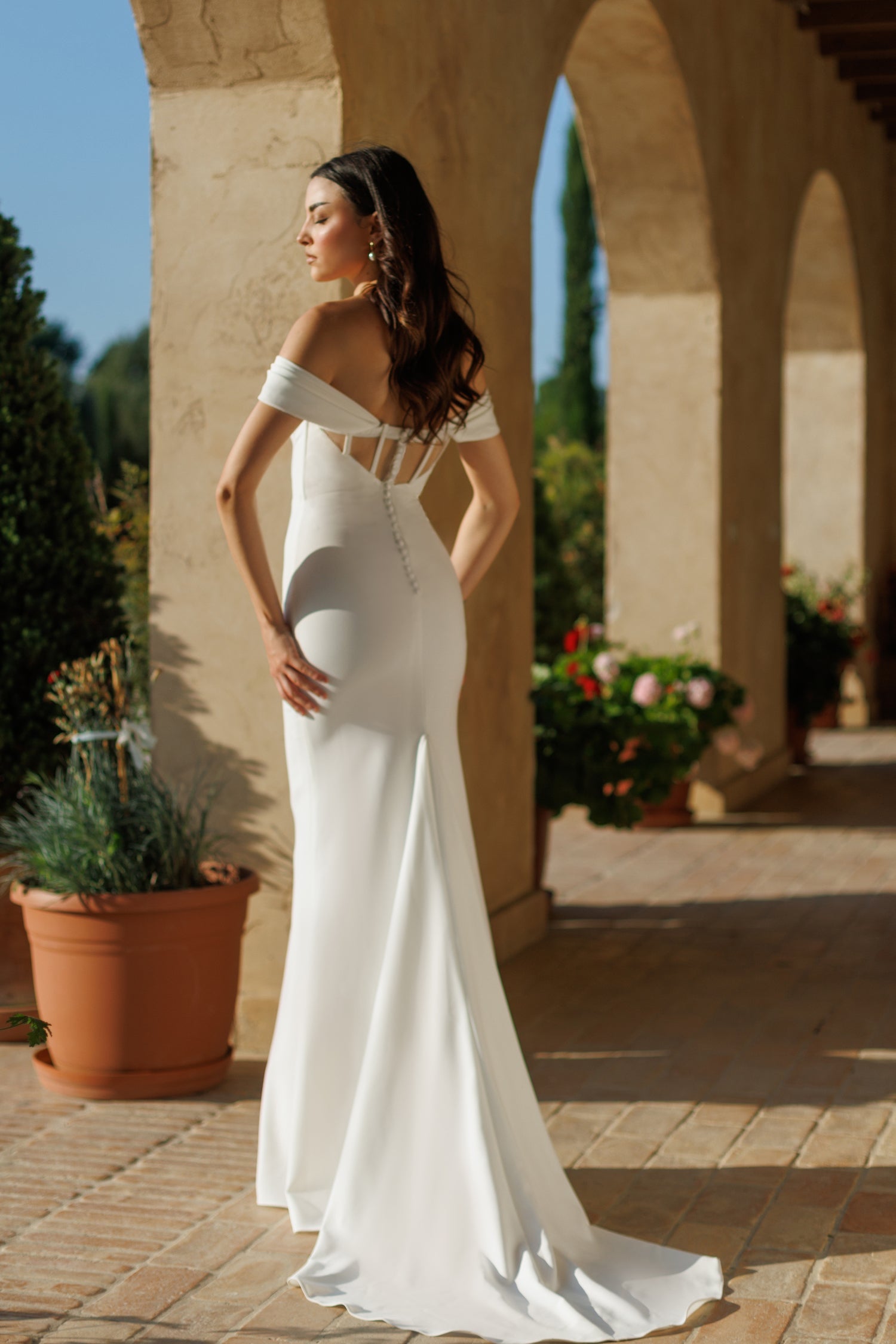 Tina Holly TW485 Wedding A-Line Off-Shoulder Flowy Evening Dress