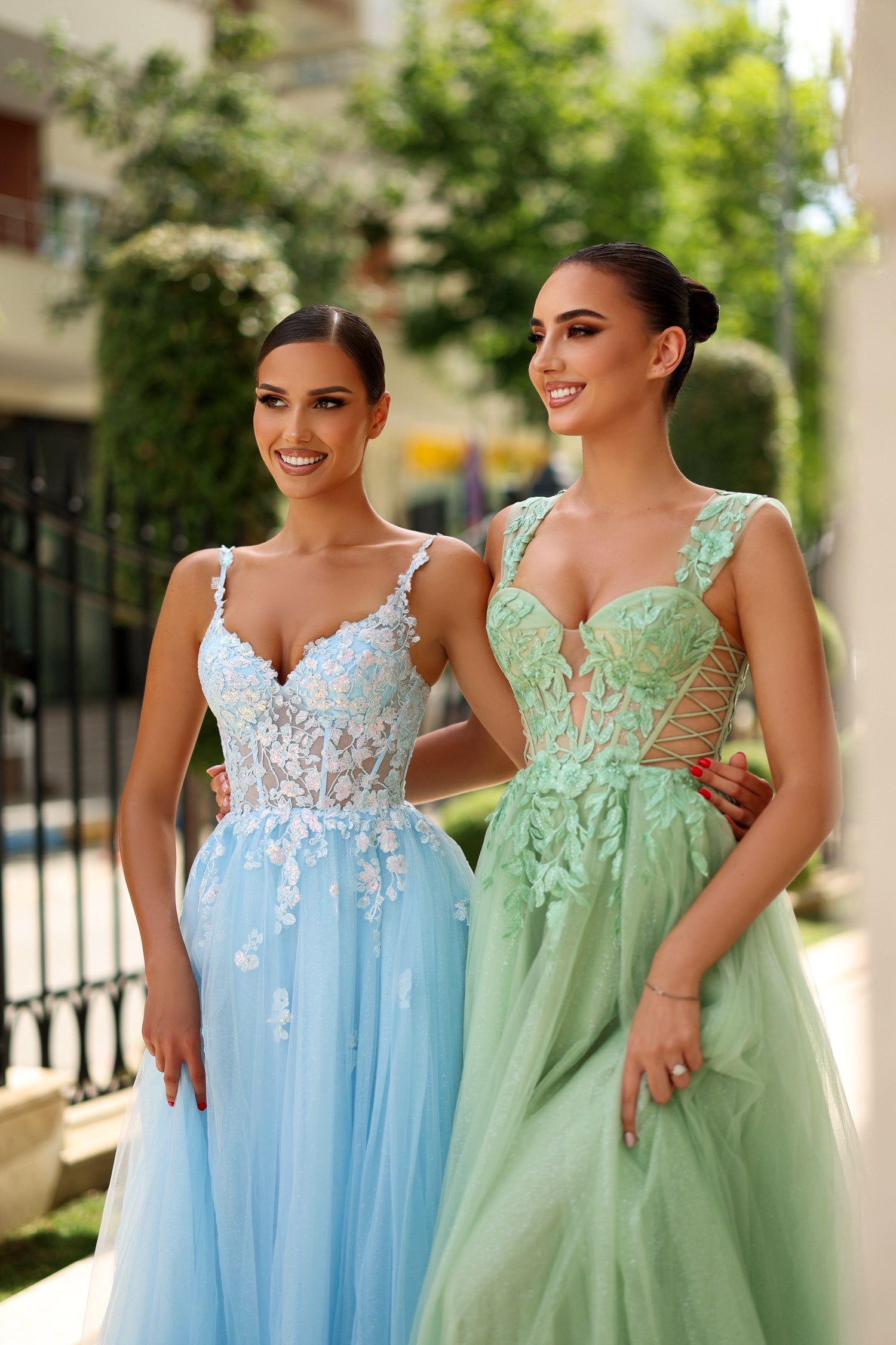 Tina Holly TW500 Prom A-Line Strapless Embroidered Corset Back Lace Dress