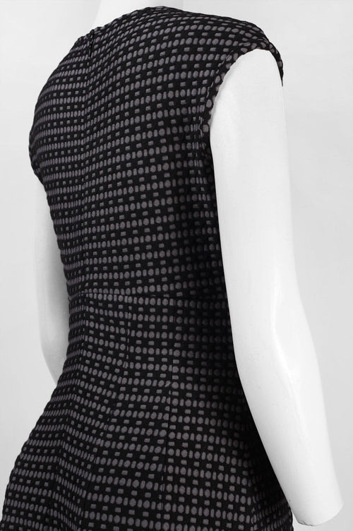 Taylor 5845M Cap Sleeve Zip Back Drop Waist Knit Jacquard Dress