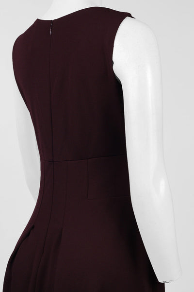 Taylor 9230M Sleeveless Boat Neck Pleated Stretch Crepe A-Line Dress