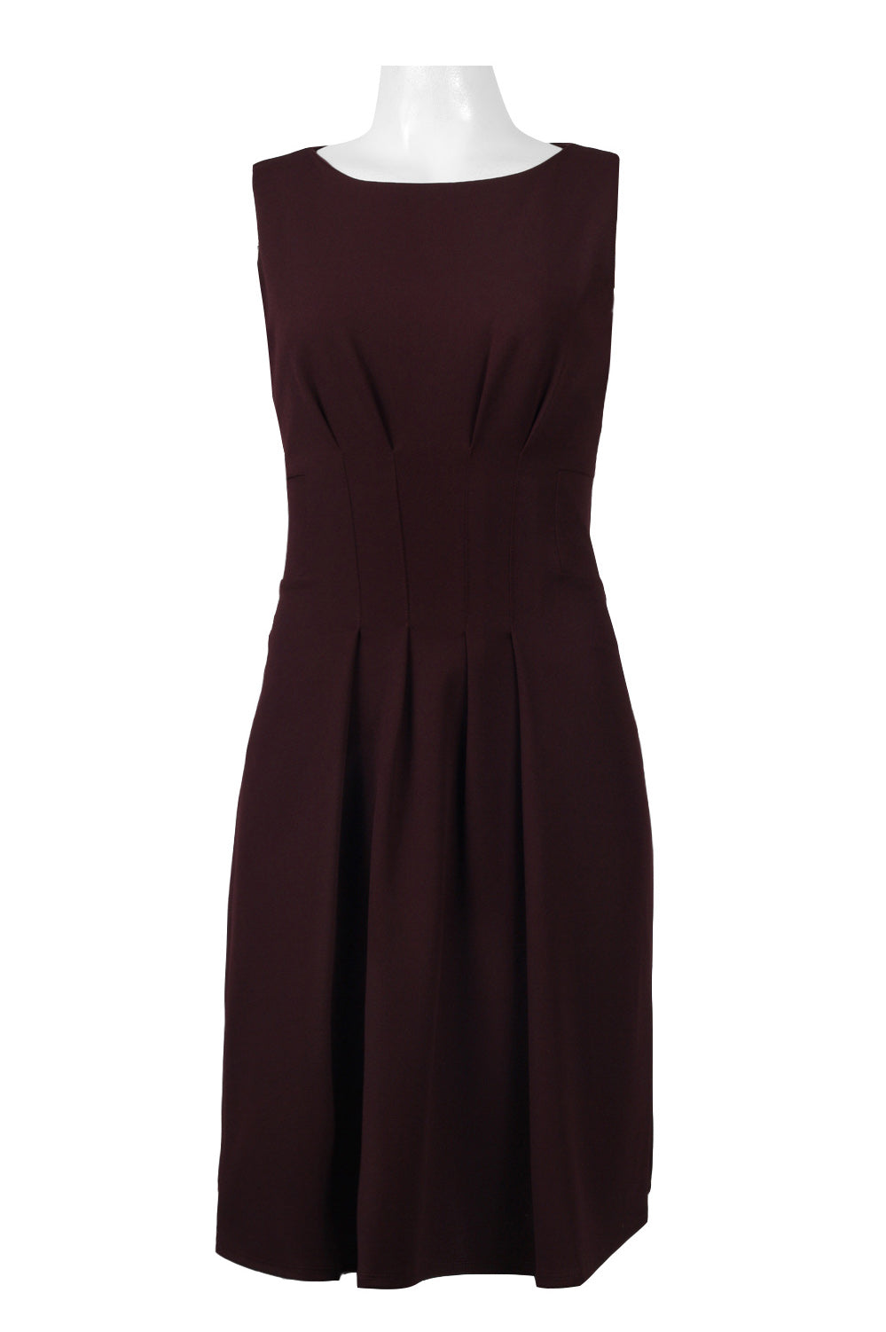 Taylor 9230M Sleeveless Boat Neck Pleated Stretch Crepe A-Line Dress