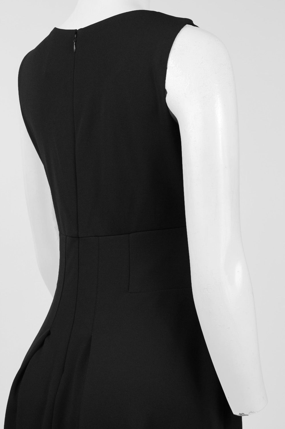 Taylor 9230M Sleeveless Boat Neck Pleated Stretch Crepe A-Line Dress