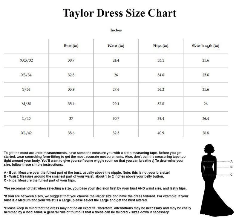 Taylor Size Chart