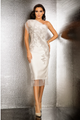 Vestido de cóctel de mikado tricolor con un solo hombro - Terani Couture 2011-2003