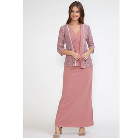 Clearance Mauve Size M V-Neck A-Line Mother of the Bride & Groom Formal Gown by Lenovia 5293