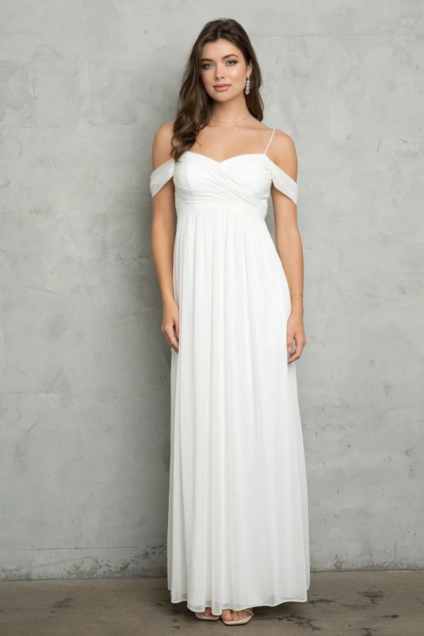 Eva USA 3494 Chiffon Wedding Dress – Ivory Bridal Gown