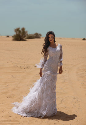 Chic and Holland BR550003 Long Sleeve Evening Gown