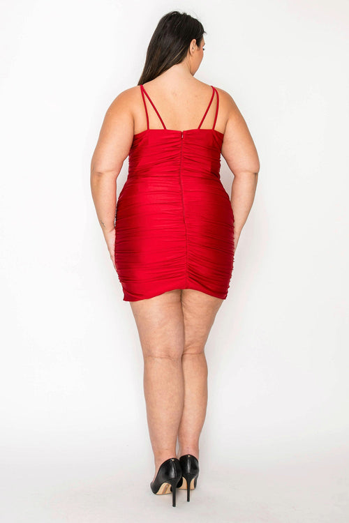 Poly USA W1144 Plus Size Short Sleeveless Dress