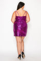 Vestido corto sin mangas con lentejuelas, talla grande, de Poly USA W1146