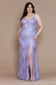 Vestido de satén con corpiño de encaje, talla grande, de Poly USA W1166