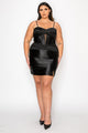 Poly USA W1174 Plus Size Short Satin Corset Dress