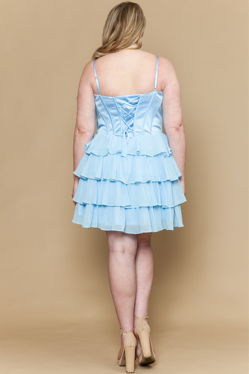 Poly USA Blue Short Cocktail Dresses