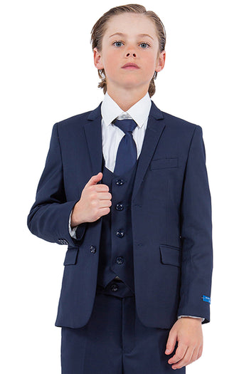 Boys Suit Perry Ellis Vested Boy's Wedding Suit in Navy Blue