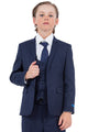 Boys Suit Perry Ellis Vested Boy's Wedding Suit in Navy Blue