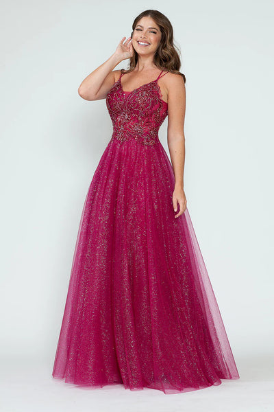 Evening Dress V-Neck Beaded Sequin A-Line Formal Gown By Lenovia 8183