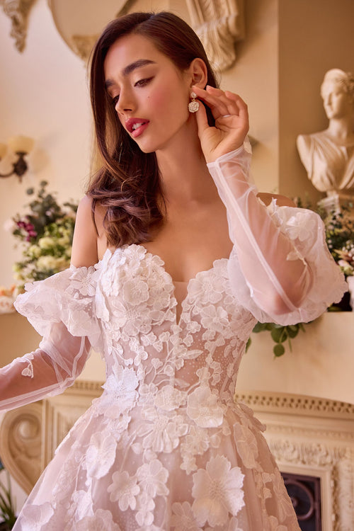 Andrea & Leo WL017 Floral Applique Strapless Wedding Gown
