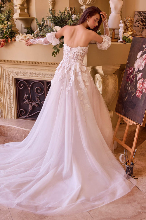 Andrea & Leo WL017 Floral Applique Strapless Wedding Gown