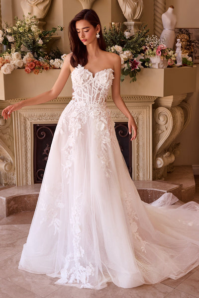Andrea & Leo WL018 Off Shoulder 3D Floral Wedding Gown