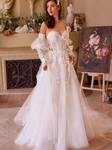 Strapless Long Sleeve Bridal Gown by Ladivine WL032