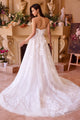 Vestido de novia sin tirantes de encaje blanco roto WL034 de Andrea &amp; Leo