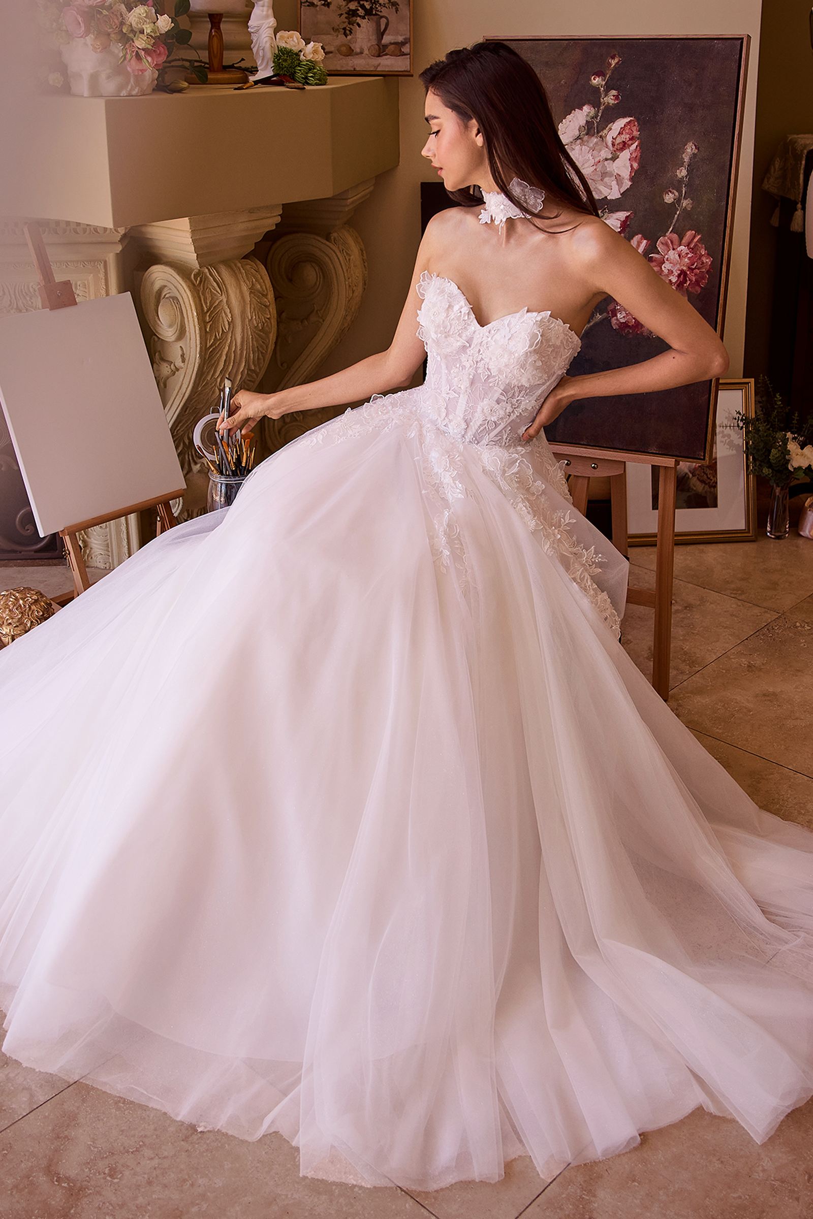 Andrea & Leo WL041 Lace & Tulle Wedding Ball Gown