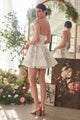 Andrea & Leo WL082 Bridal Mini Dress in Off White/Nude