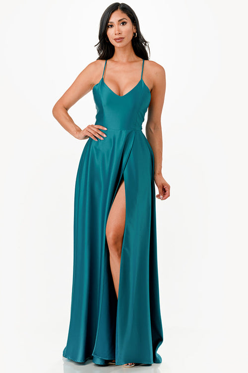 La Scala Teal Blue Evening Dresses