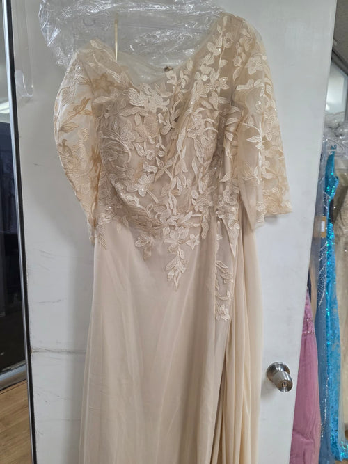 Clearance Champagne Size 5XL A-Line Long Mother of the Bride Formal Dress By Eva USA 5258