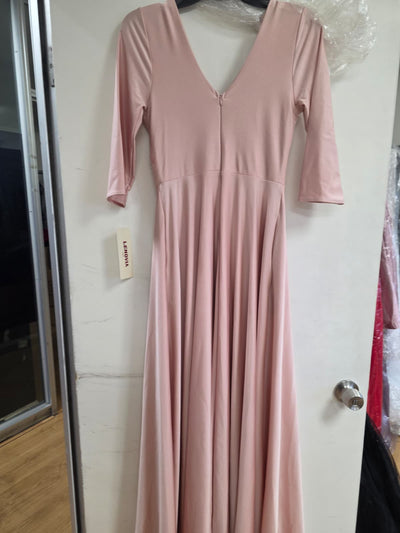 Clearance Blush Size S 3/4 Sleeve Mother Of The Bride Dress Flair A-Line Gown By Lenovia 5243