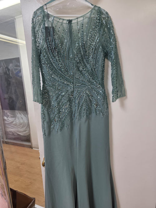 Clearance Green Size 10W Beaded Dress By Nox Anabel MH137