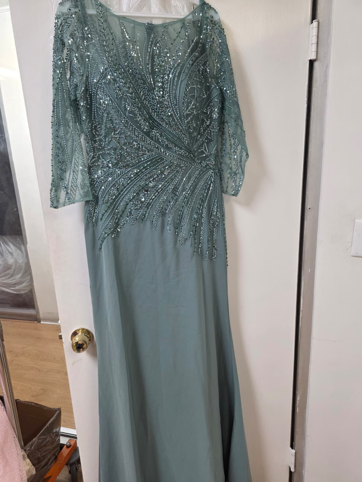 Clearance Green Size 10W Beaded Dress By Nox Anabel MH137