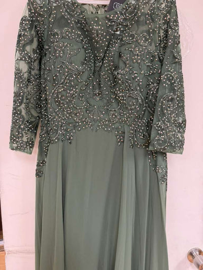 Clearance Eucalyptus Size L Long Formal Mother of the Bride Dress By Eva USA 5248