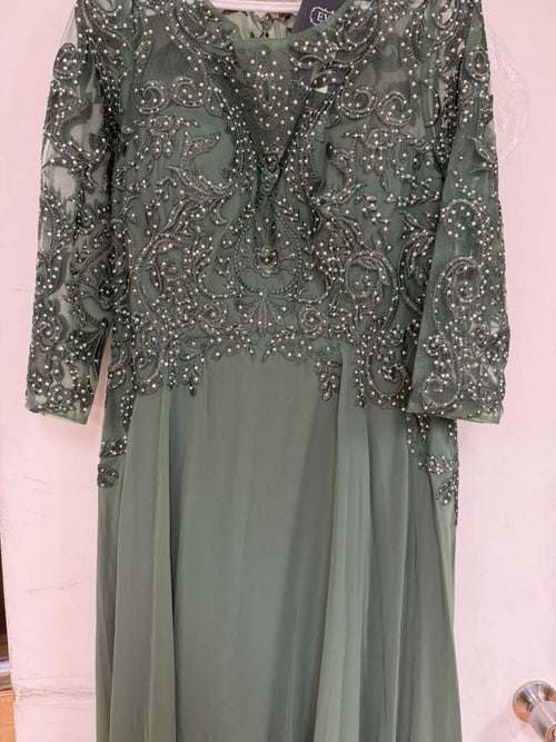 Clearance Eucalyptus Size L Long Formal Mother of the Bride Dress By Eva USA 5248