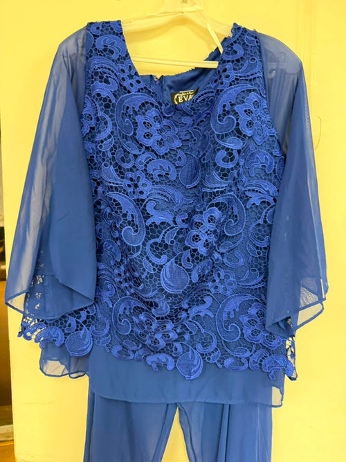 Clearance Royal Size 2XL Formal Mother of the Bride Lace Pant Suit Eva USA 3289