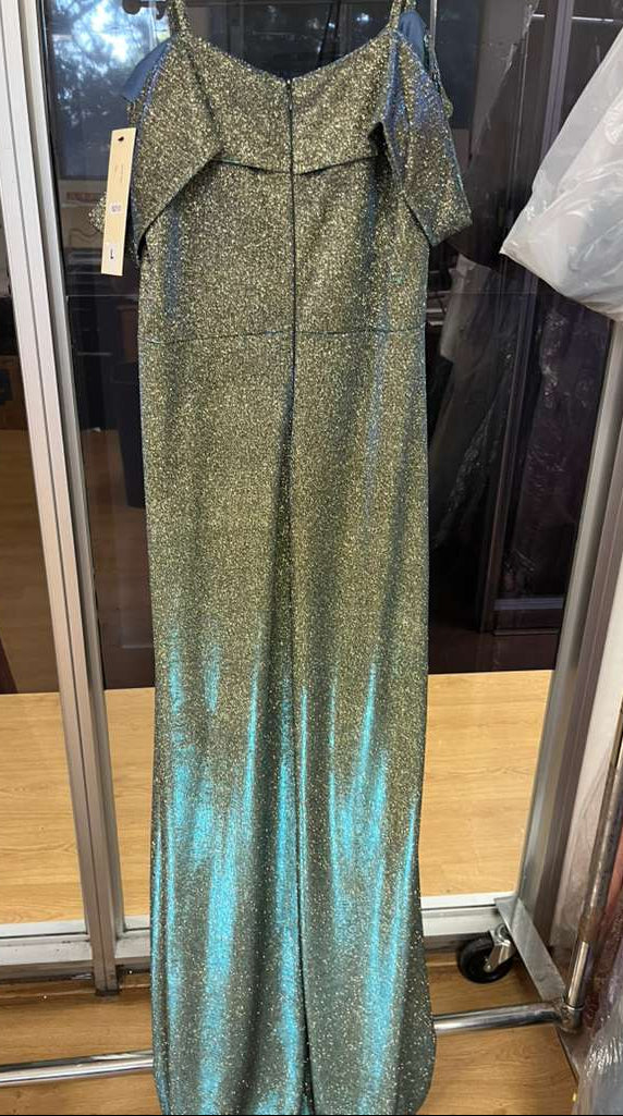 Clearance Royal/Gold Size XL Bridesmaid Dresses-Inexpensive Slit Long Red Carpet By Lenovia 5213