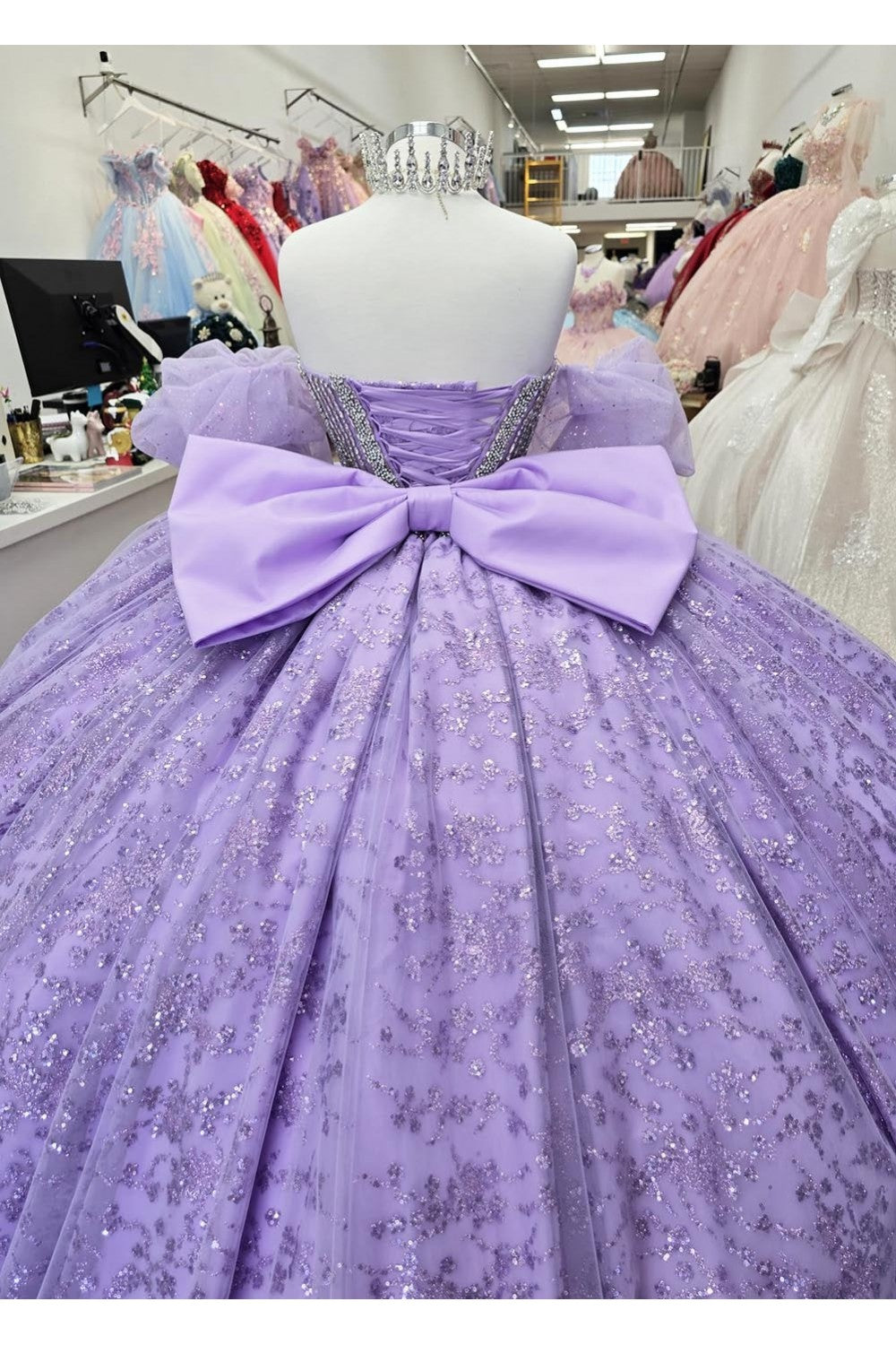 Strapless Bow Ball Gown by Bella Princess PQ1080
