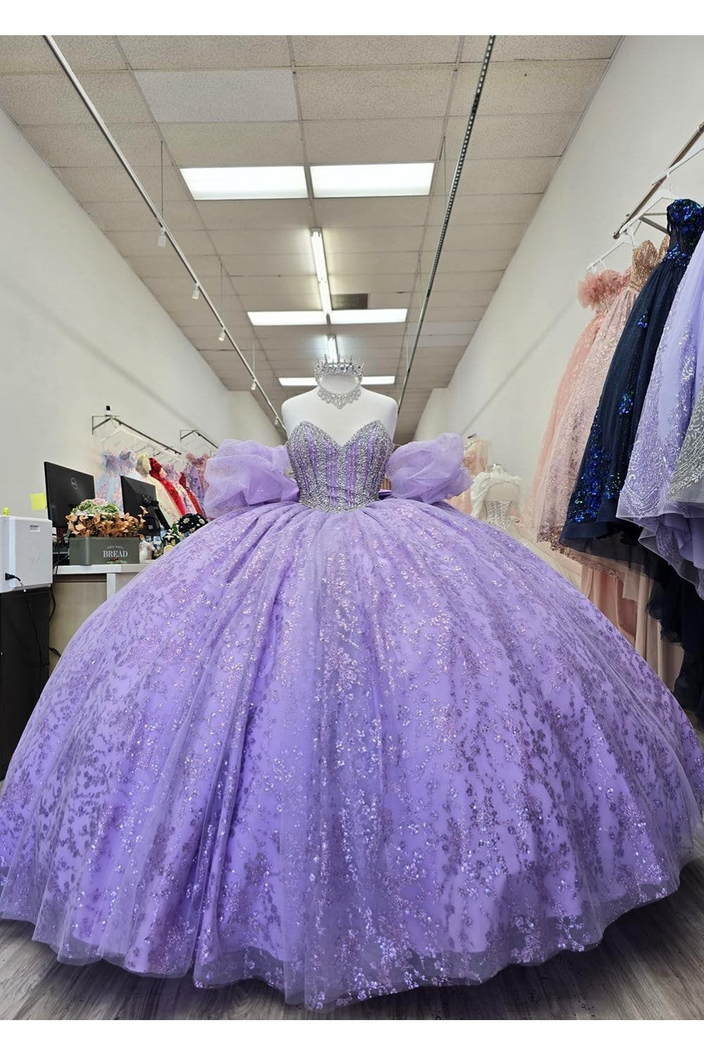 Strapless Bow Ball Gown by Bella Princess PQ1080