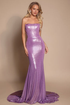 Portia and Scarlett XO097 Strapless Train Prom Dress